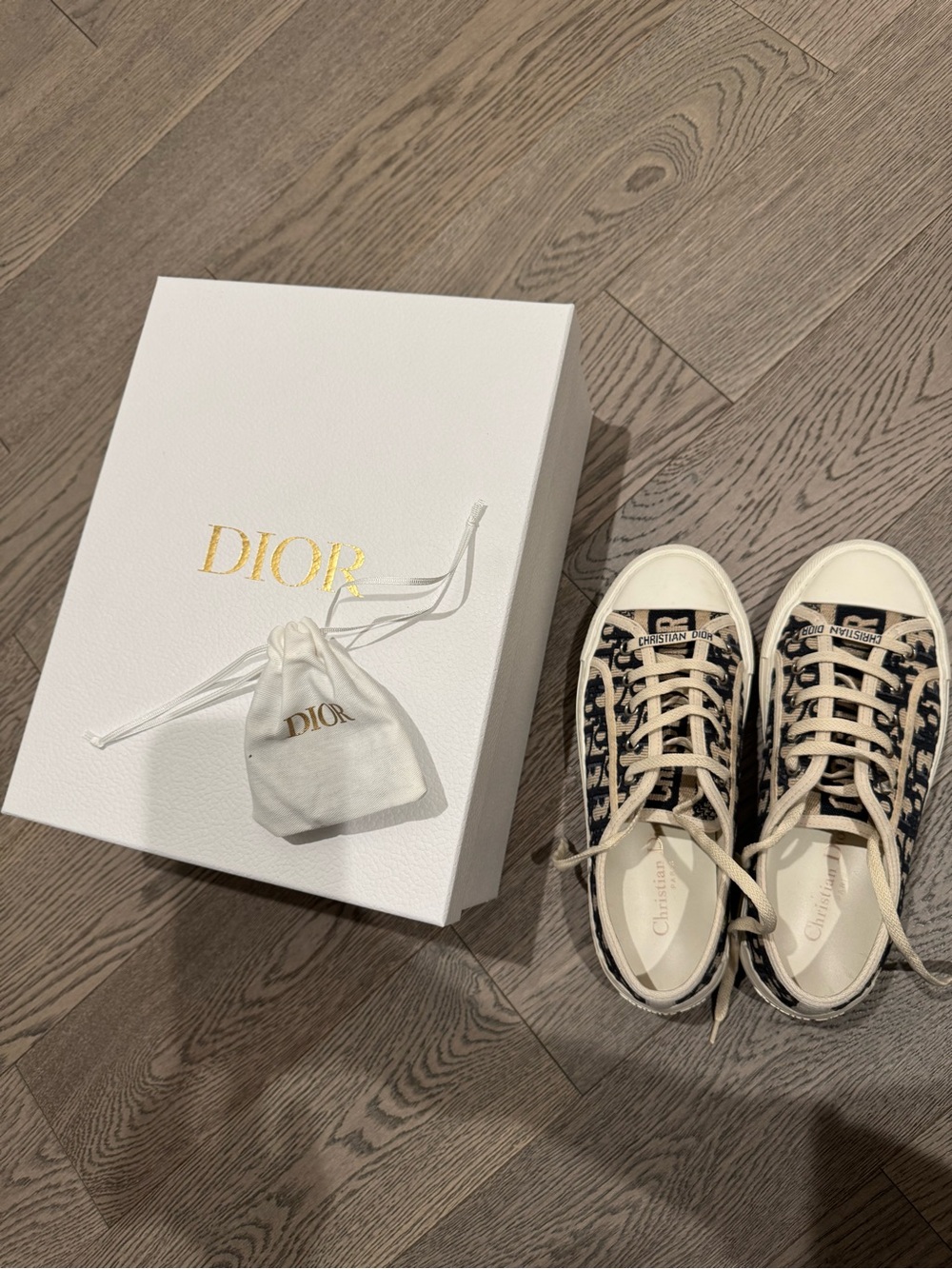 Walk’n’ Dior Sneaker in Deep Blue Dior Oblique Embroidered Cotton